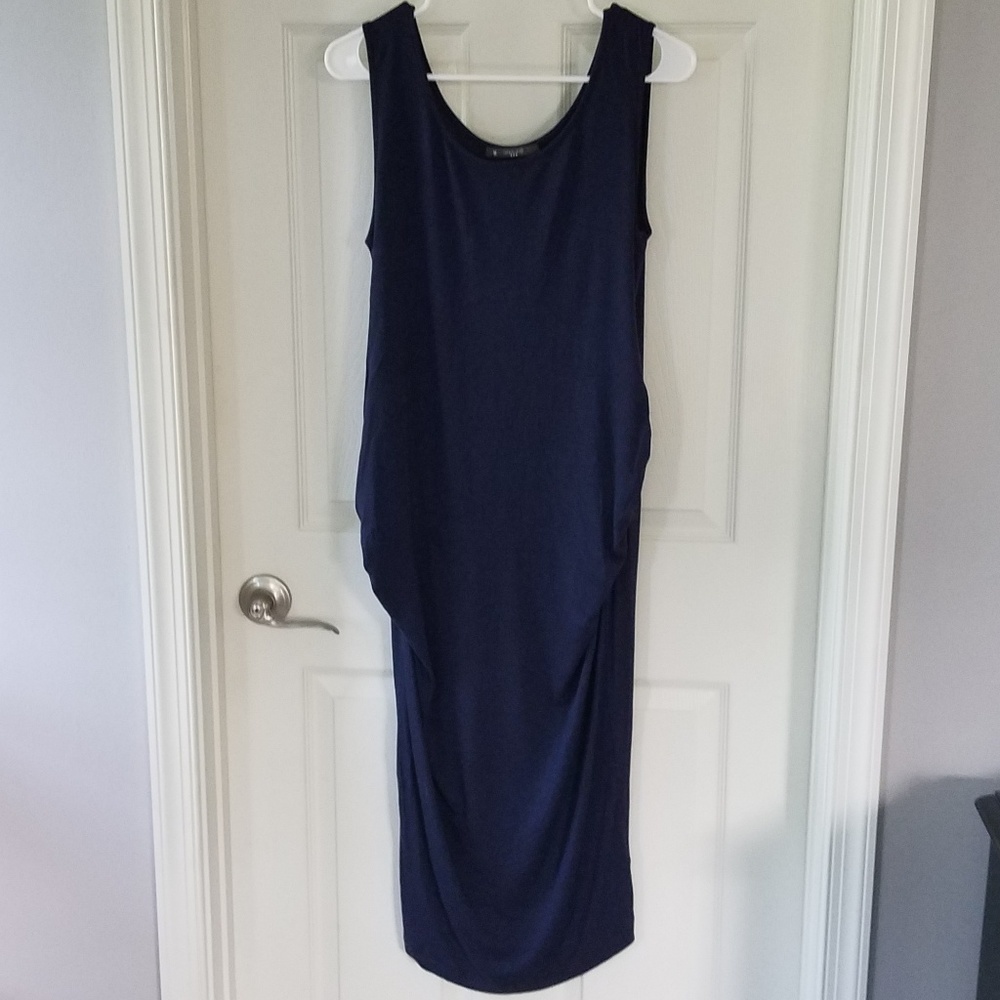 Imanimo maternity knit mid-length dress, navy, M